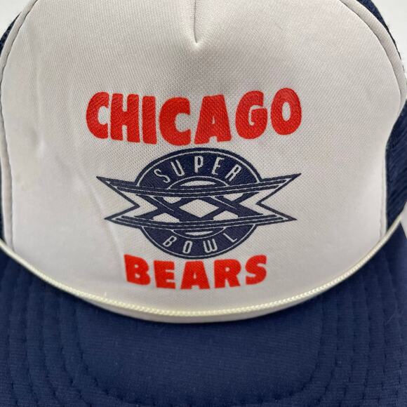 VTG 80s Chicago Bears Superbowl XX Trucker Hat OSFA - Picture 6 of 6